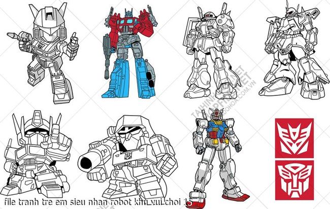 file tranh tre em sieu nhan robot khu vui choi 15